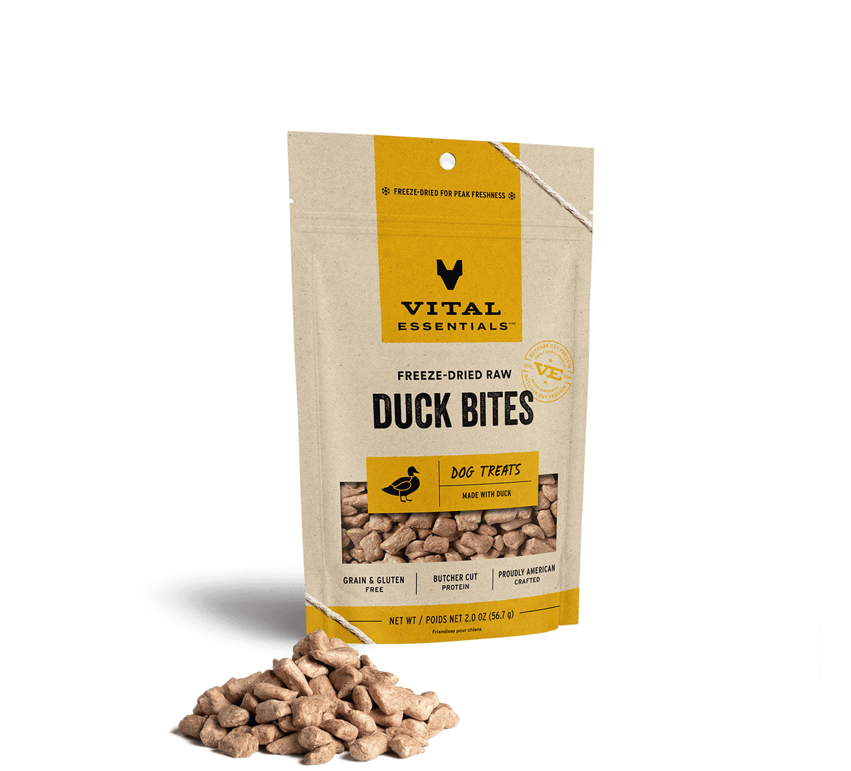 Vital Essentials Freeze-Dried Duck Bites Dog Treats