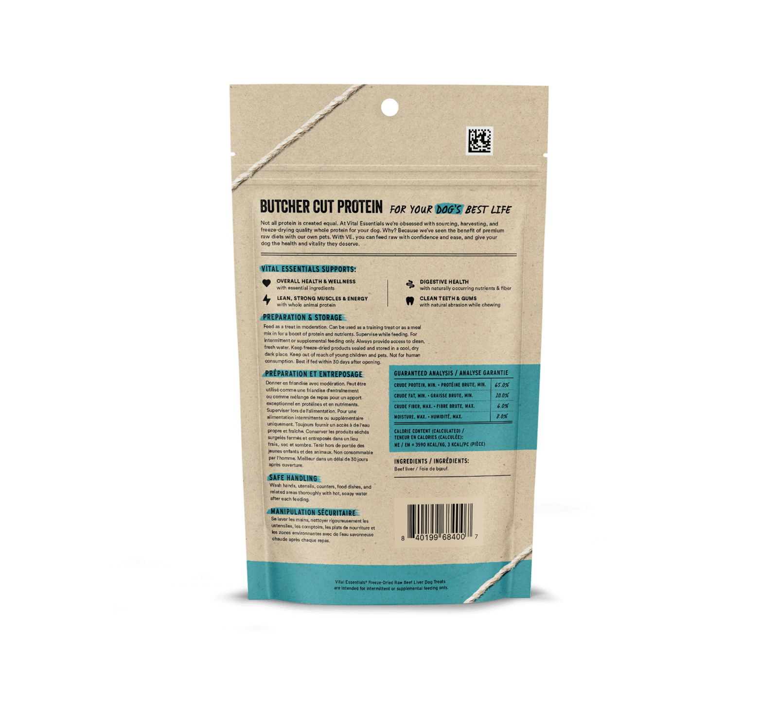 Vital Essentials Freeze-Dried Beef Liver Dog Treats, 2.1-oz Bag