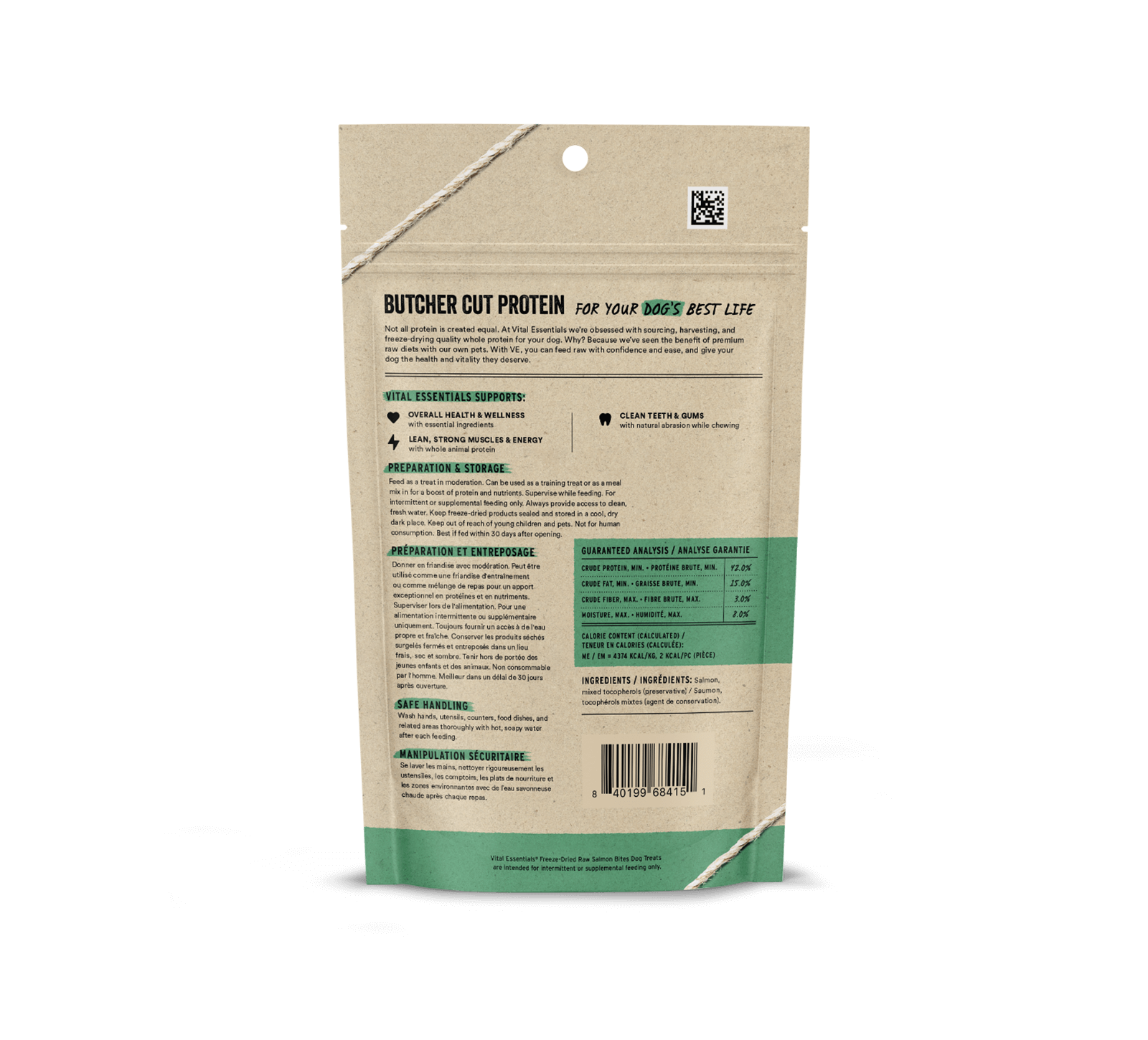 Vital Essentials Freeze-Dried Salmon Bites Dog Treats, 2.5-oz bag