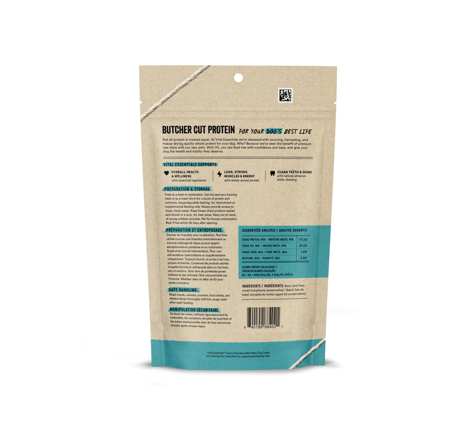 Vital Essentials Freeze-Dried Beef Bites Dog Treats, 2.5oz