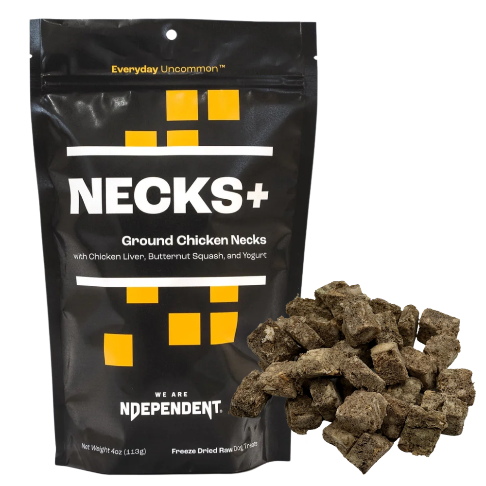 NDependant Pet Necks+ Ground Chicken Necks & Yogurt Freeze Dried Dog Treats, 4oz