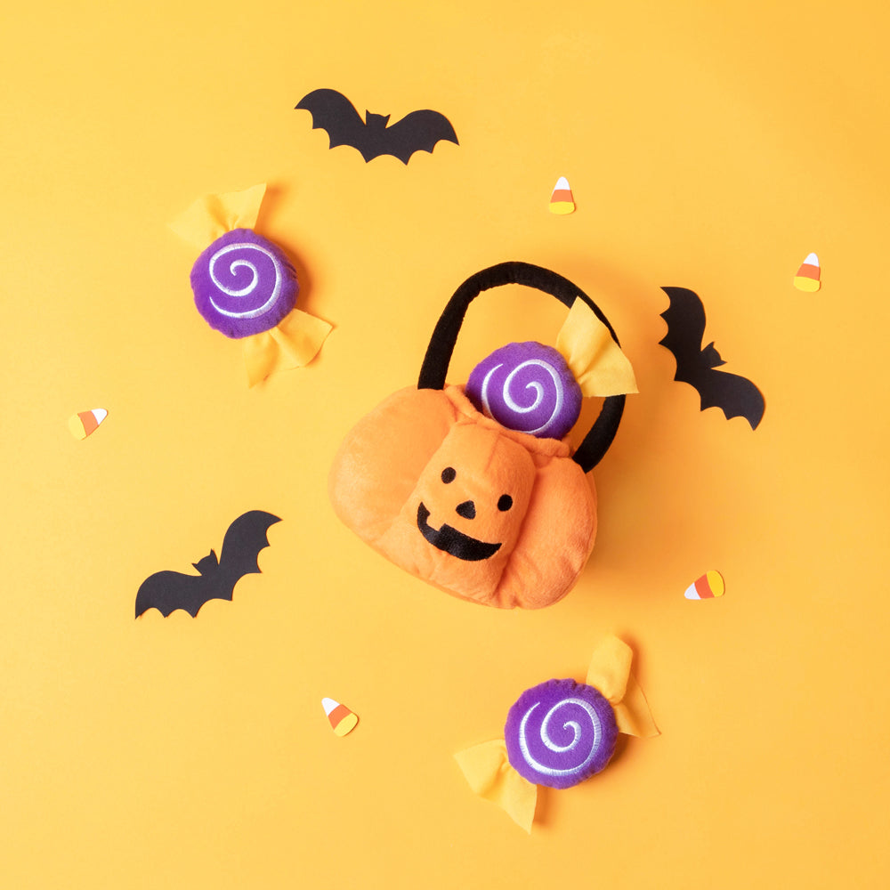 Zippy Paws Halloween 2025 Burrow Puzzle Plush Dog Toy, Trick-or-Treat Basket
