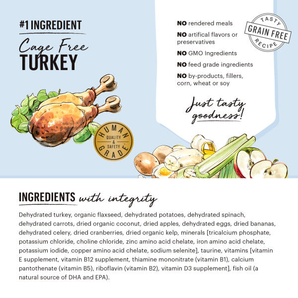 The Honest Kitchen Grain Free Turkey Dehydrated Dog Food, 4lb