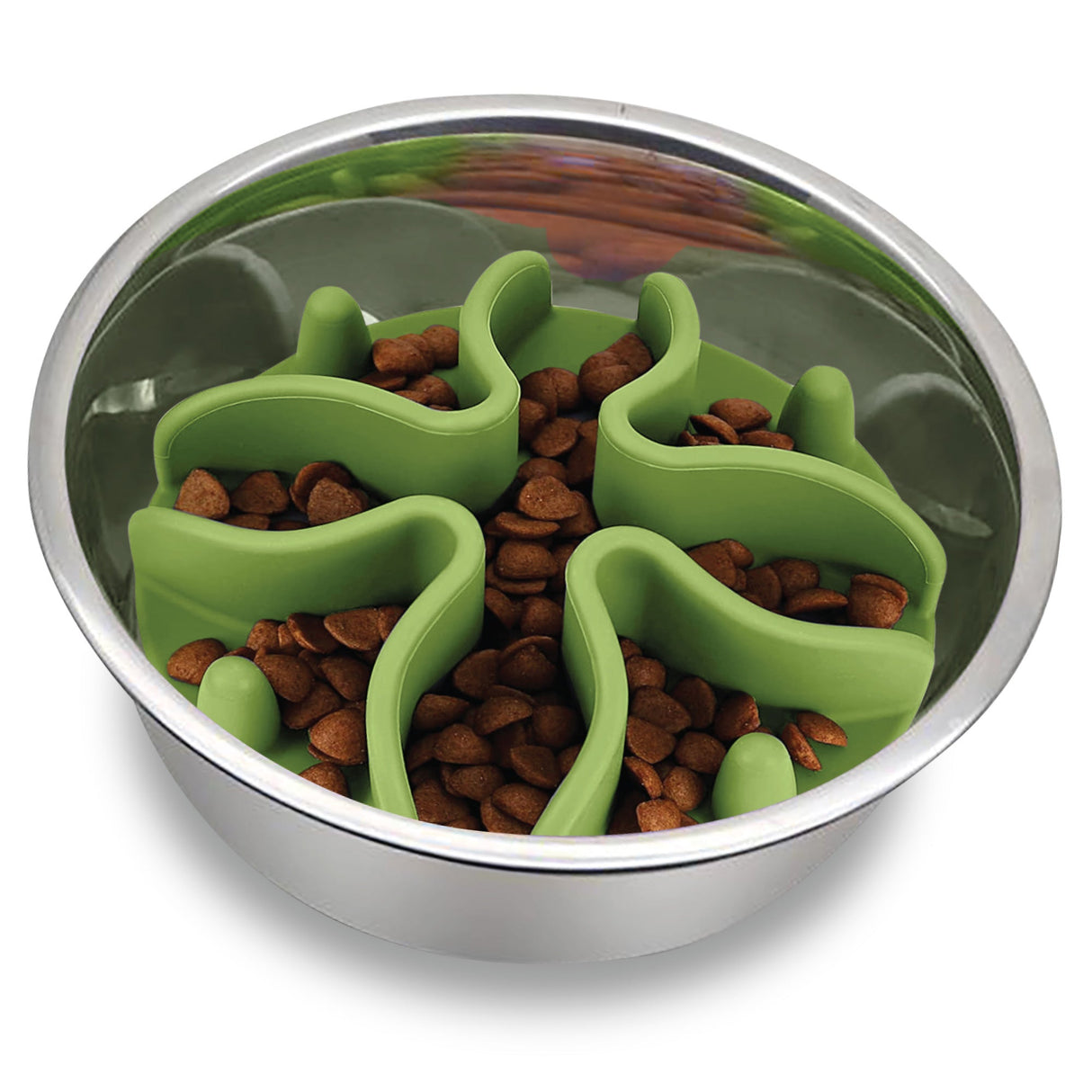 Palz&Co Paw Puzzle Slow Feeder Dog Bowl Insert, Large Green