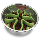 Palz&Co Paw Puzzle Slow Feeder Dog Bowl Insert, Large Green