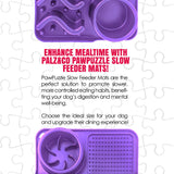 Palz&Co Paw Puzzle Silicone Slow Feeding Mat For Dogs, Medium Purple