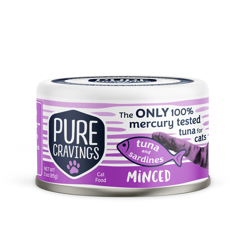 Pure Cravings Minced Tuna & Sardines Mercury Tested Canned Cat Food, 12/3oz