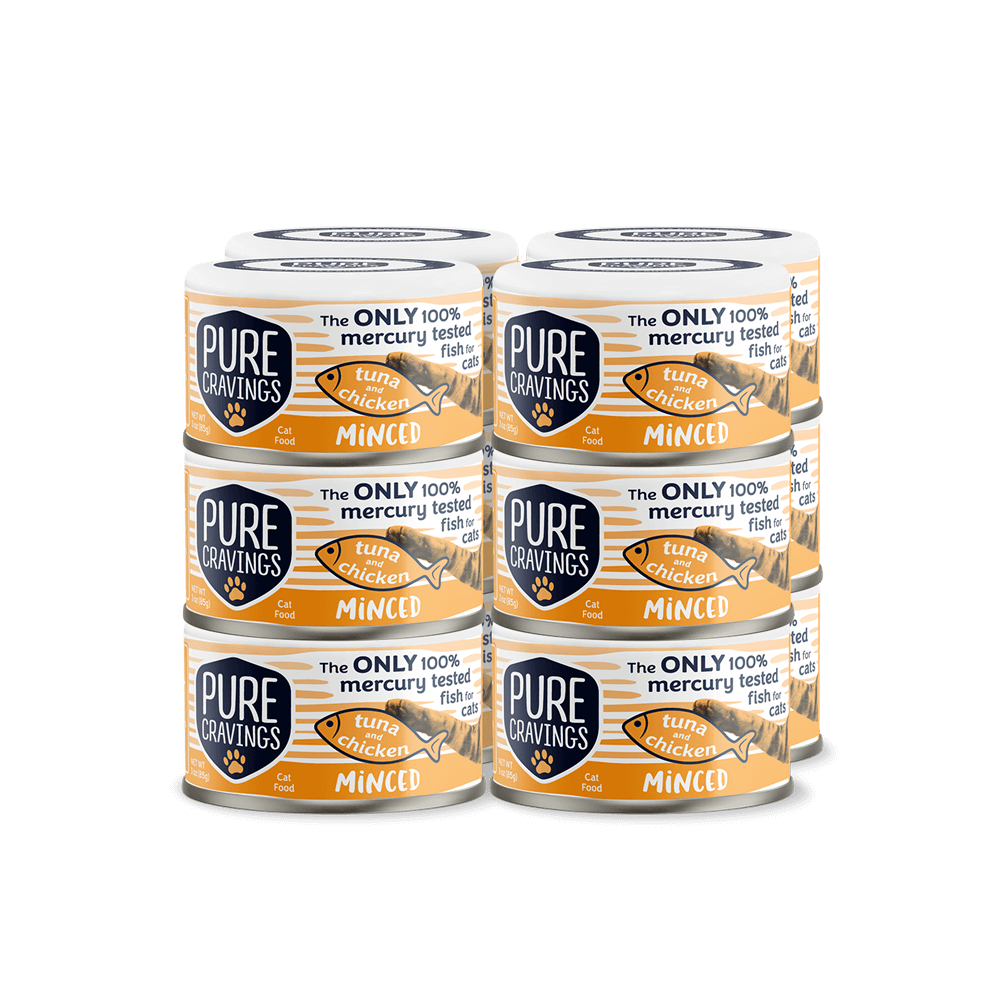 Pure Cravings Minced Tuna & Chicken Mercury Tested Canned Cat Food, 12/3oz
