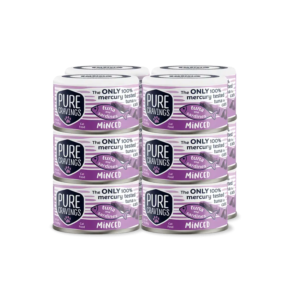 Pure Cravings Minced Tuna & Sardines Mercury Tested Canned Cat Food, 12/3oz