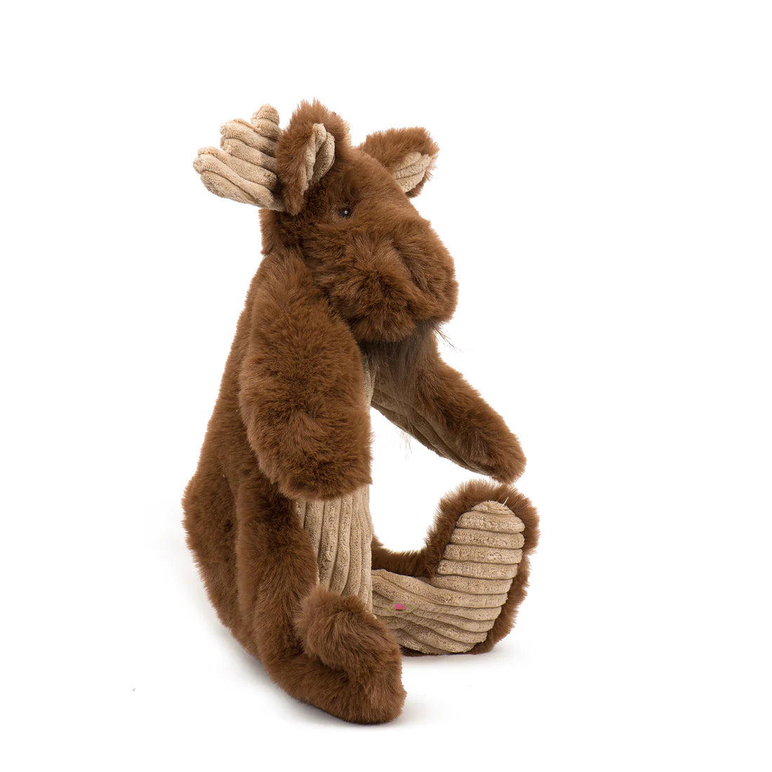 HuggleHounds Rope X-Brace Durable Plush Dog Toy, Maple Moose