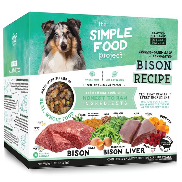 The Simple Food Project Synthetic Free Freeze Dried Dog Food, Bison Recipe