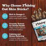 Palz&Co Fishdog Cod Skin Sticks Dog Treats, 2.5oz