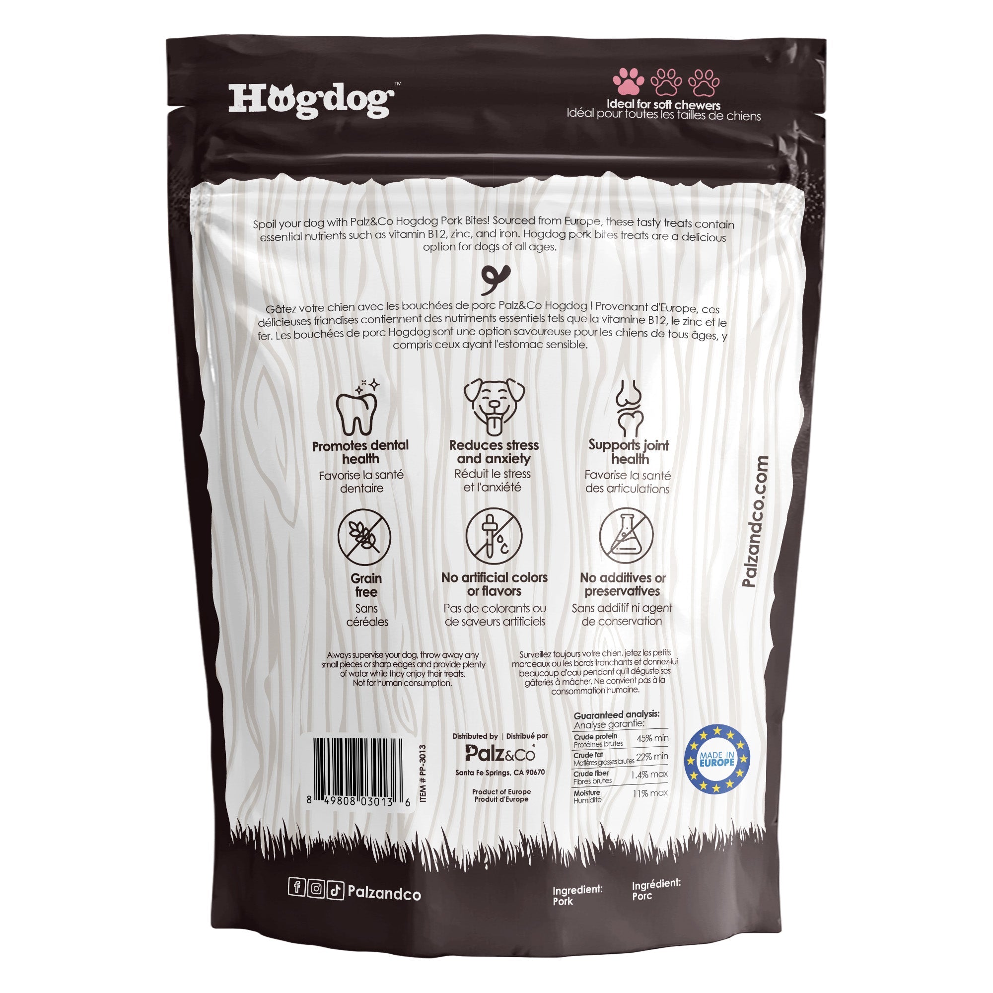 Palz&Co Hogdog Pork Bites Dog Treats, 6oz