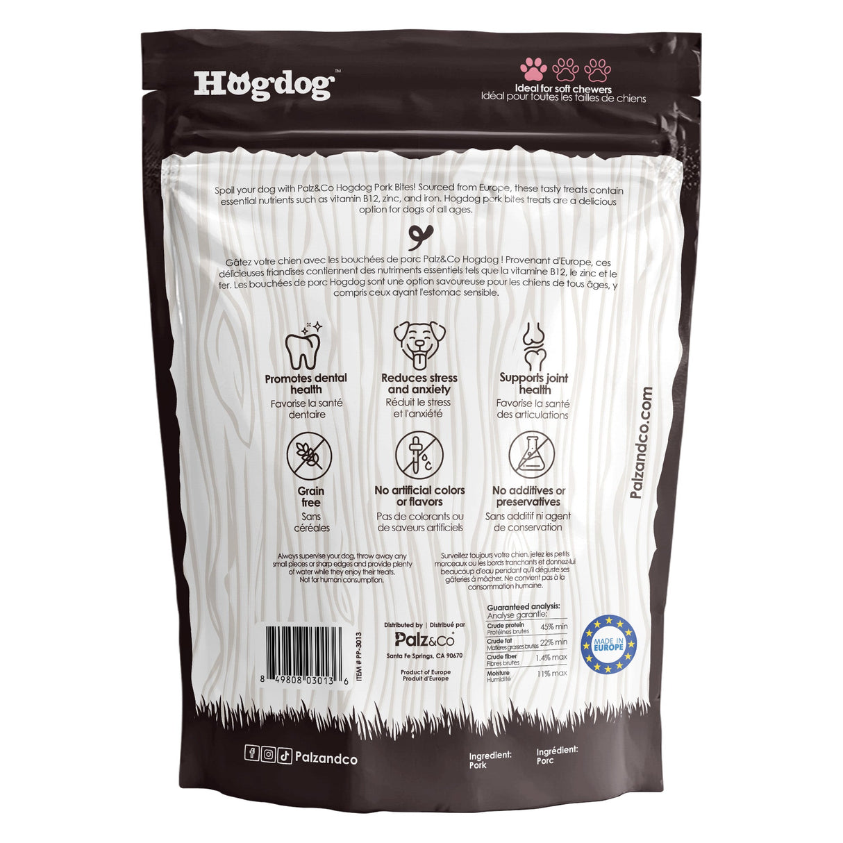 Palz&Co Hogdog Pork Bites Dog Treats, 6oz