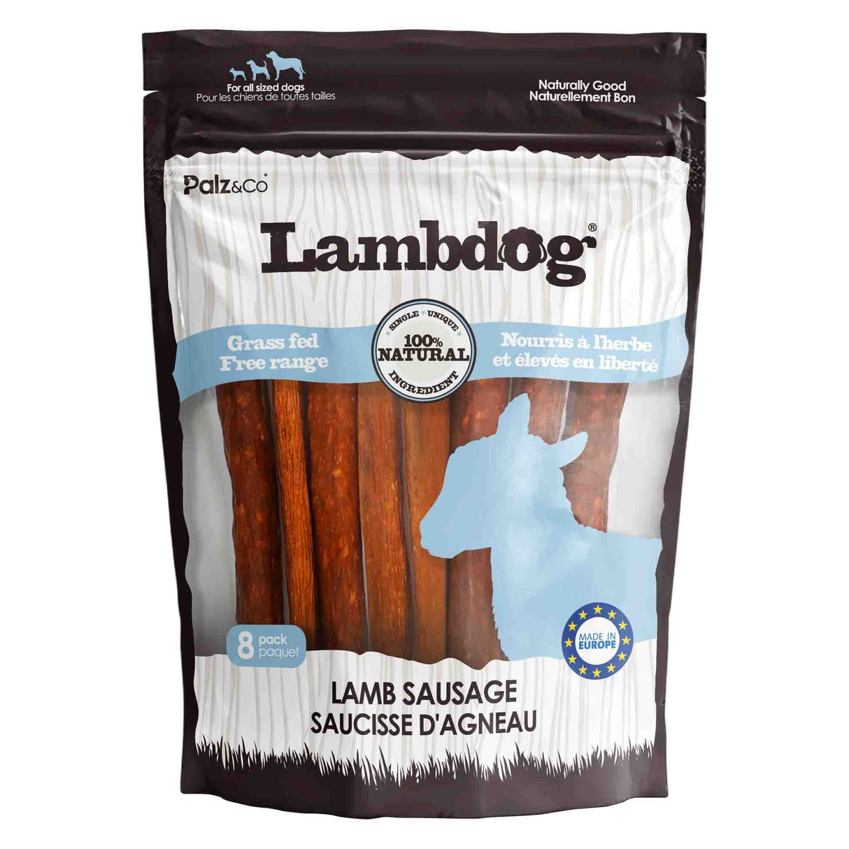 Palz&Co Lambdog Lamb Sausage Dog Treats, 8pk