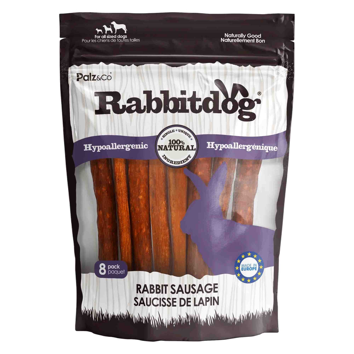 Palz&Co Rabbitdog Rabbit Sausage Dog Treats, 8pk
