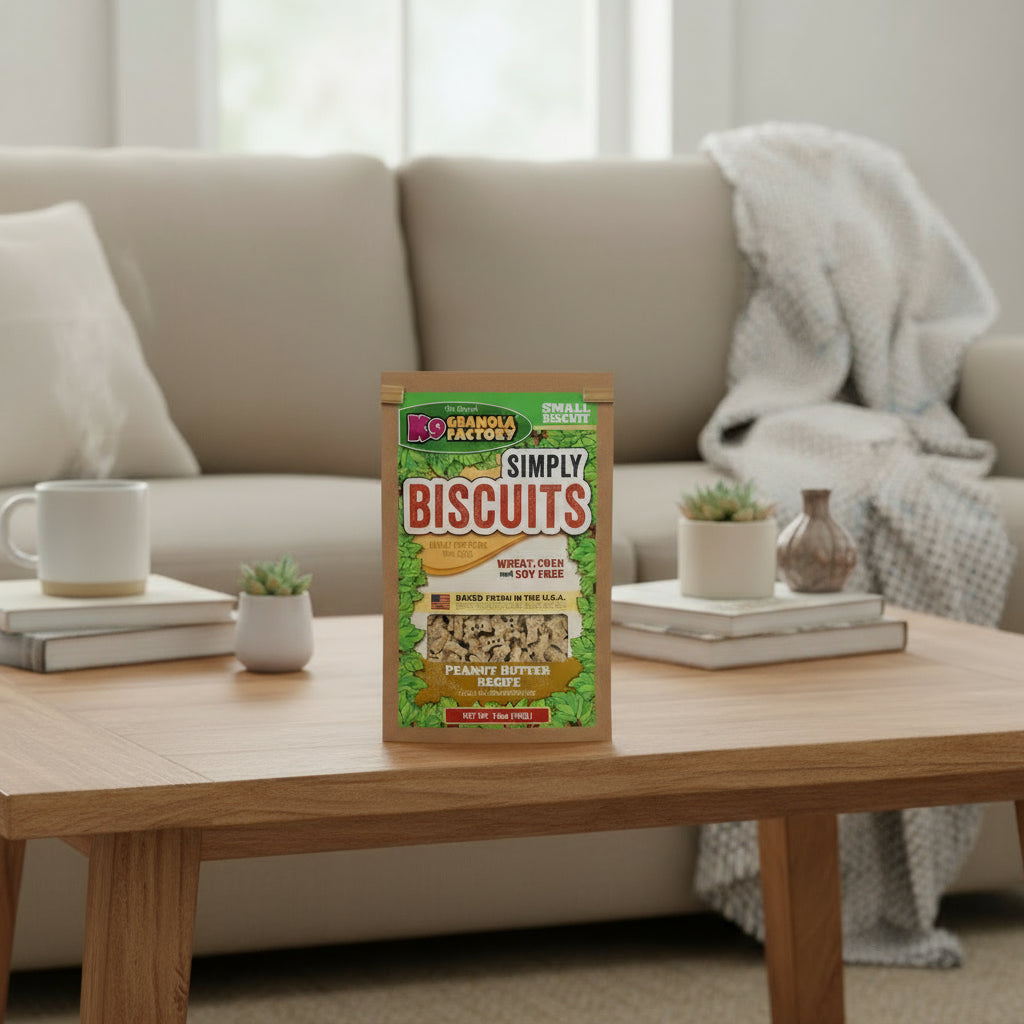 K9 Granola Factory Simply Biscuits Peanut Butter Dog Treats, Small