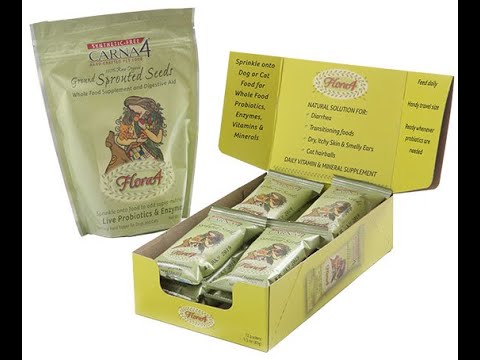 Carna4 Flora4 Greens Plus Ground Sprouted Seeds Food Topper For Dogs & Cats