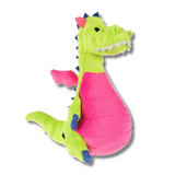 goDog Dragon Durable Squeaky Plush Dog Toy, Pudge Pot Belly
