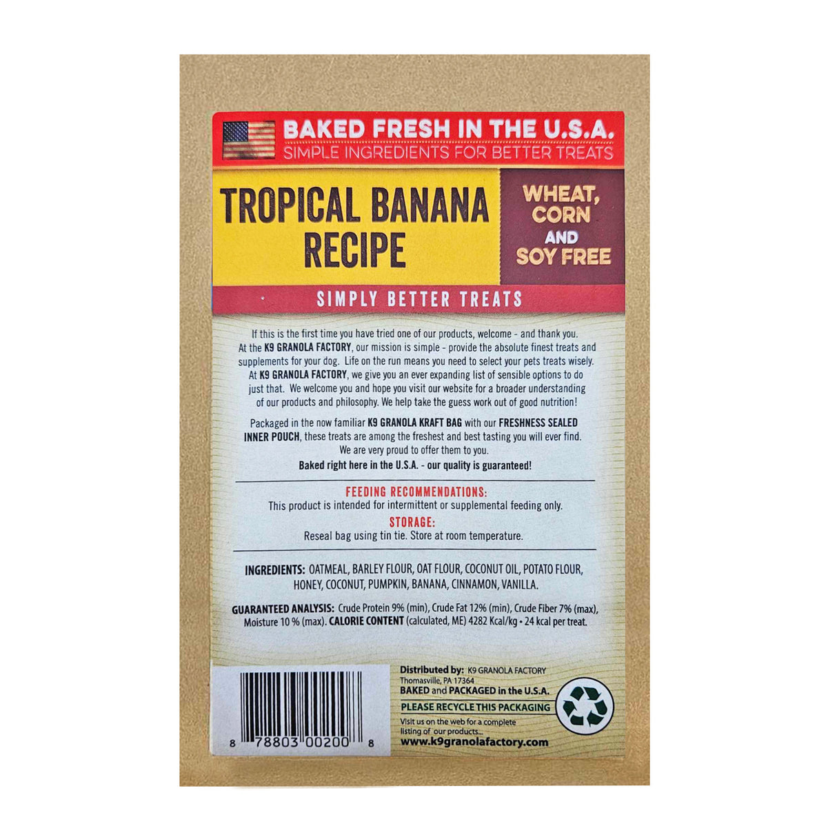 K9 Granola Factory Coconut Crunchers Dog Treats, Tropical Banana