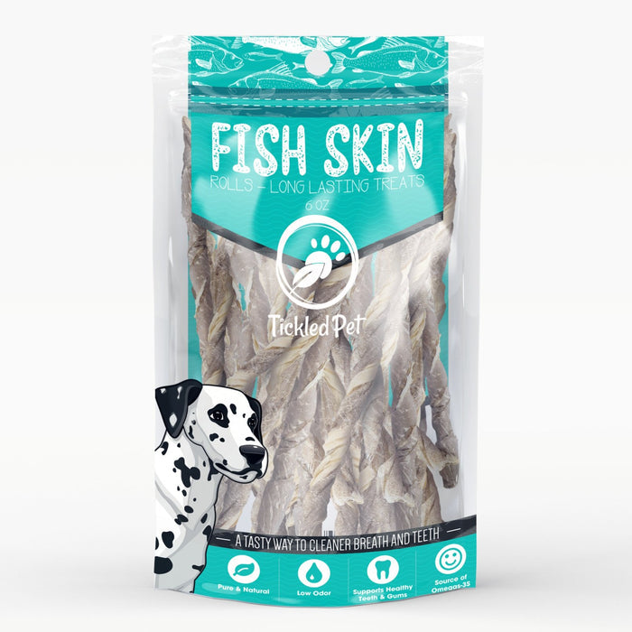 Tickled Pet Icelandic Cod Skin Rolls Dog Treats