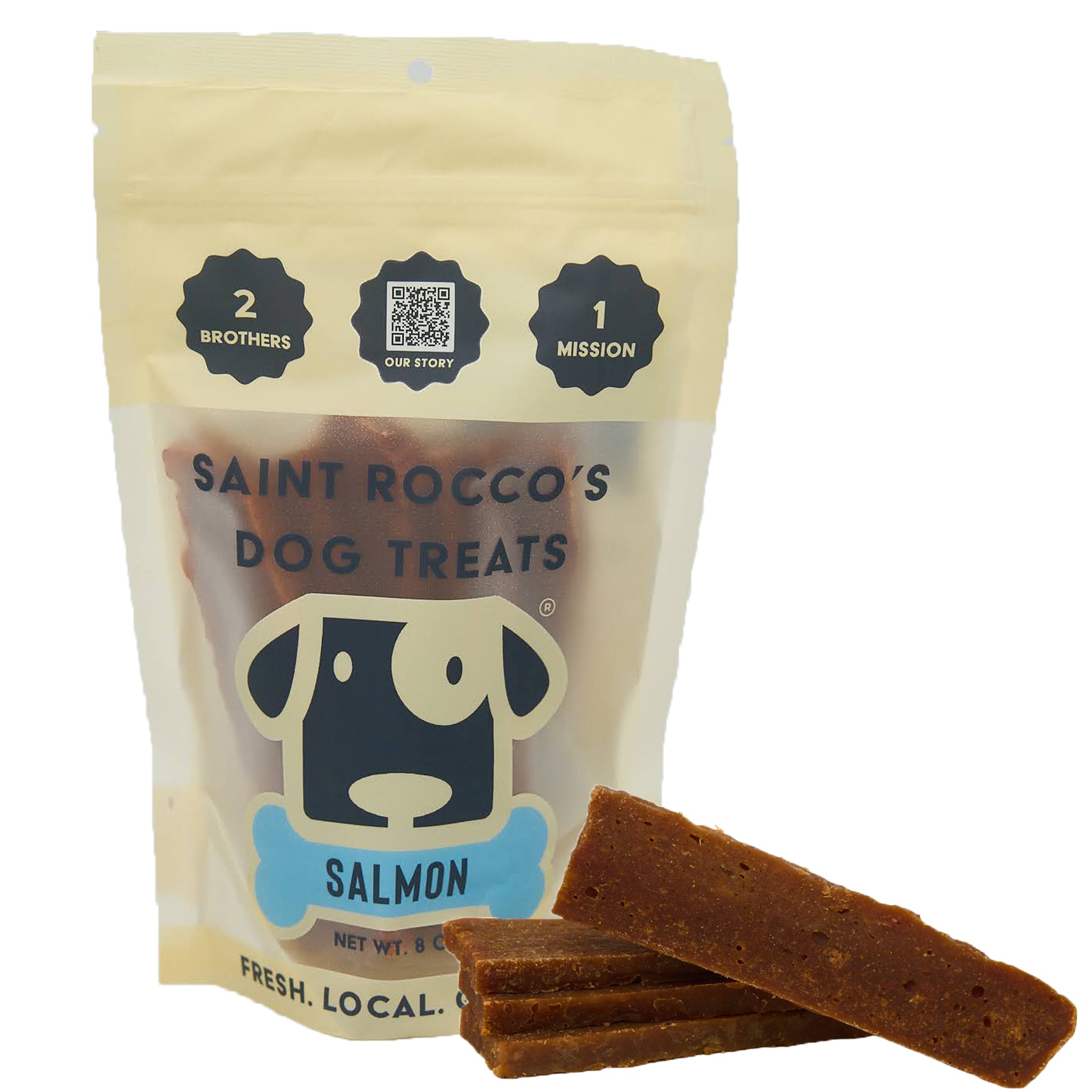 Saint Rocco's USA Salmon Recipe Jerky Dog Treats – White Dog Bone