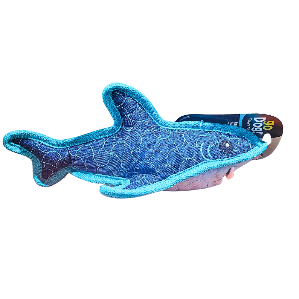 goDog Tough Guard Durable Squeaky Plush Dog Toy, Stanley Shark