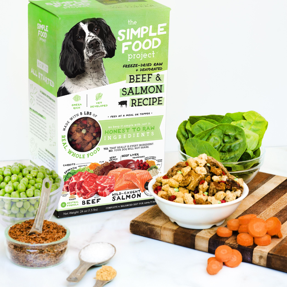 The Simple Food Project Synthetic Free Freeze Dried Dog Food, Beef & Salmon Recipe