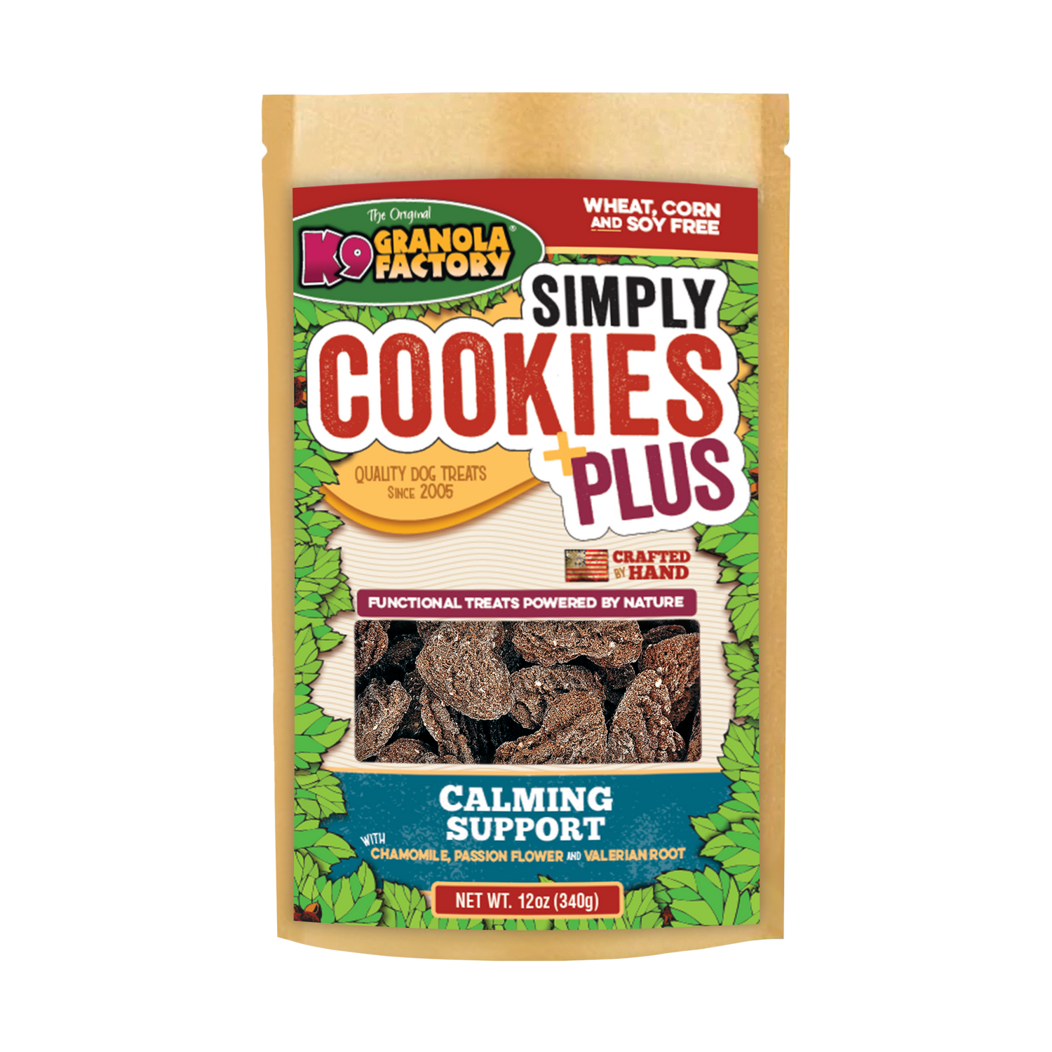 K9 Granola Factory Functional Simply Cookies Dog Treats, Calming Support