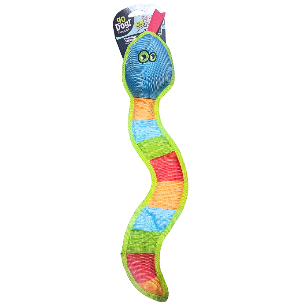 goDog Flap N' Fun Durable Squeaky Plush Dog Toy, Vince Viper