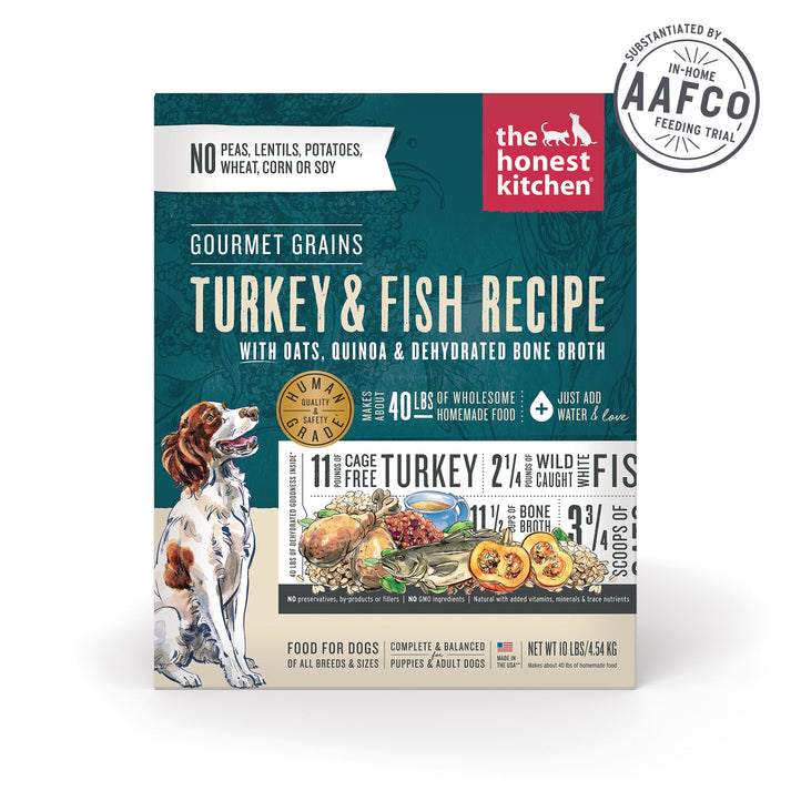 The Honest Kitchen Gourmet Grains Turkey & Whitefish Recipe Dehydrated Dog Food, 4lb