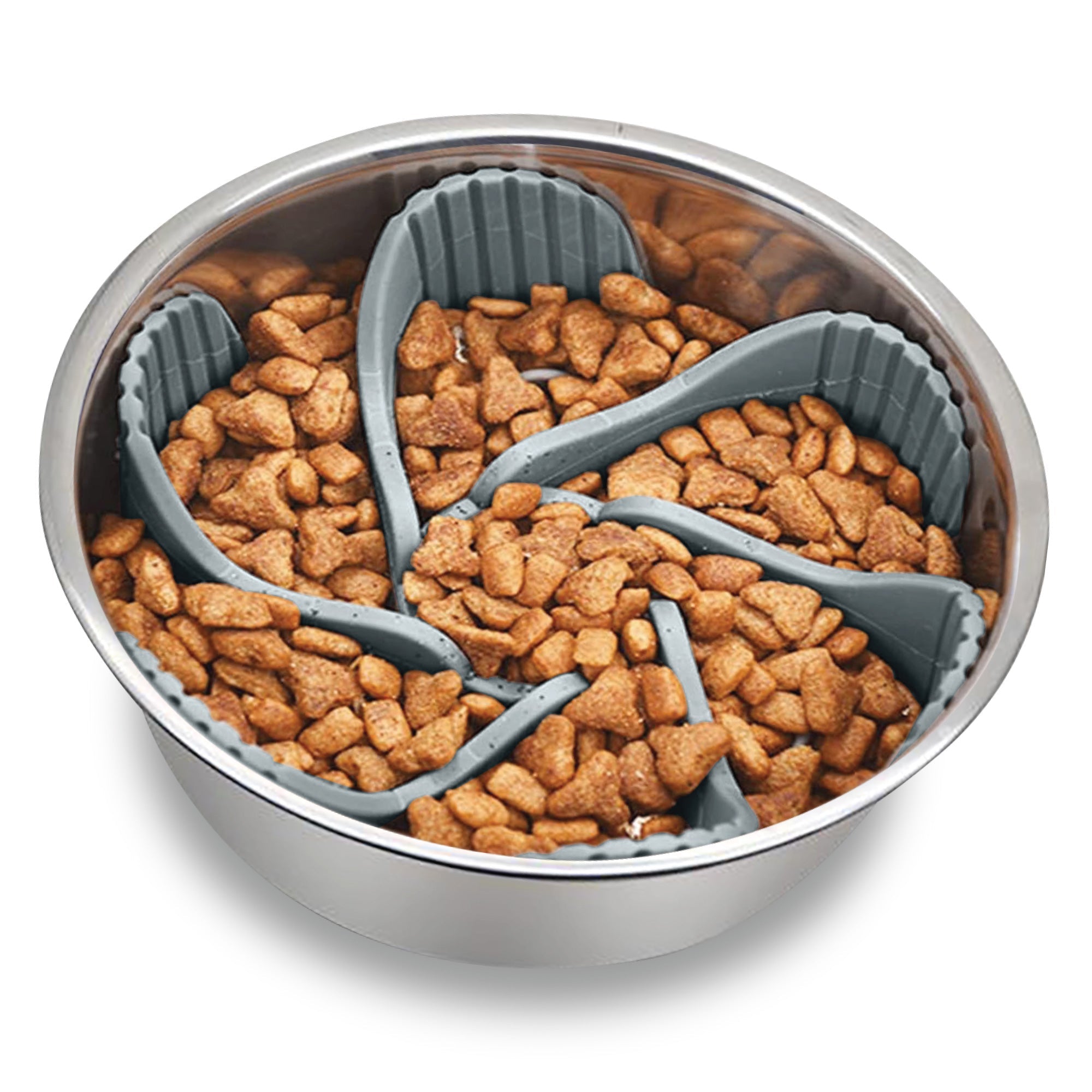 Palz&Co Paw Puzzle Slow Feeder Dog Bowls Insert, Gray Universal