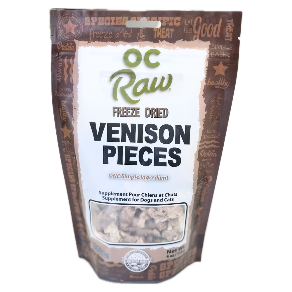 OC Raw Venison Freeze Dried Dog Treats, 4oz