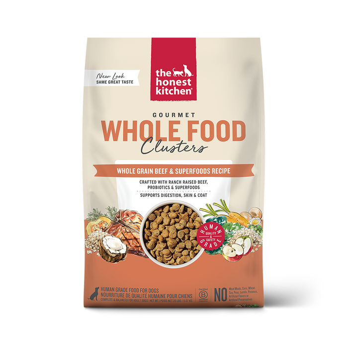 The Honest Kitchen Gourmet Whole Food Clusters Whole Grain Beef & Superfoods Recipe Dry Dog Food