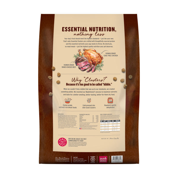 The Honest Kitchen Essentials Whole Food Clusters Whole Grain Beef & Chicken Recipe Dry Dog Food