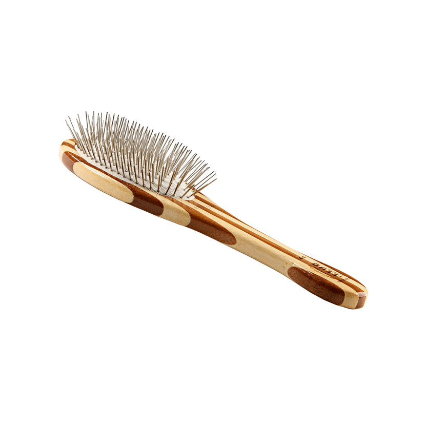 Bass Brushes Style & Detangle Alloy Pin Oval Brush For Dogs