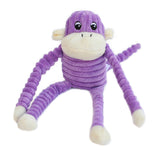 Zippy Paws Spencer the Crinkle Monkey Plush Dog Toy, Purple