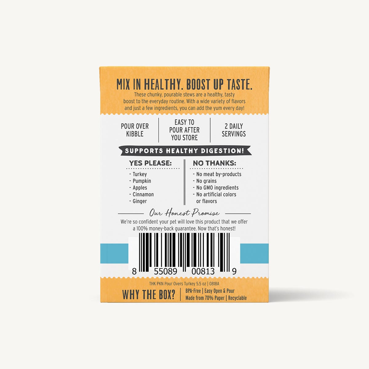 The Honest Kitchen Pumpkin Pour Overs Turkey & Pumpkin Stew Wet Food Topper For Dogs, 12/5.5oz
