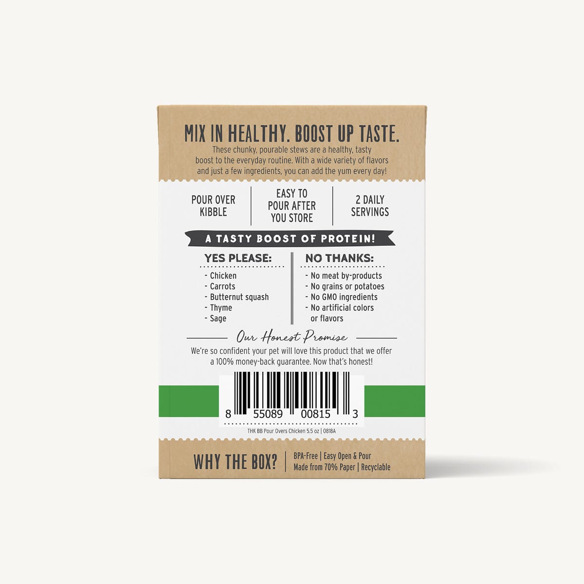 The Honest Kitchen Pour Overs Chicken Bone Broth Stew Wet Food Topper For Dogs, 12/5.5oz
