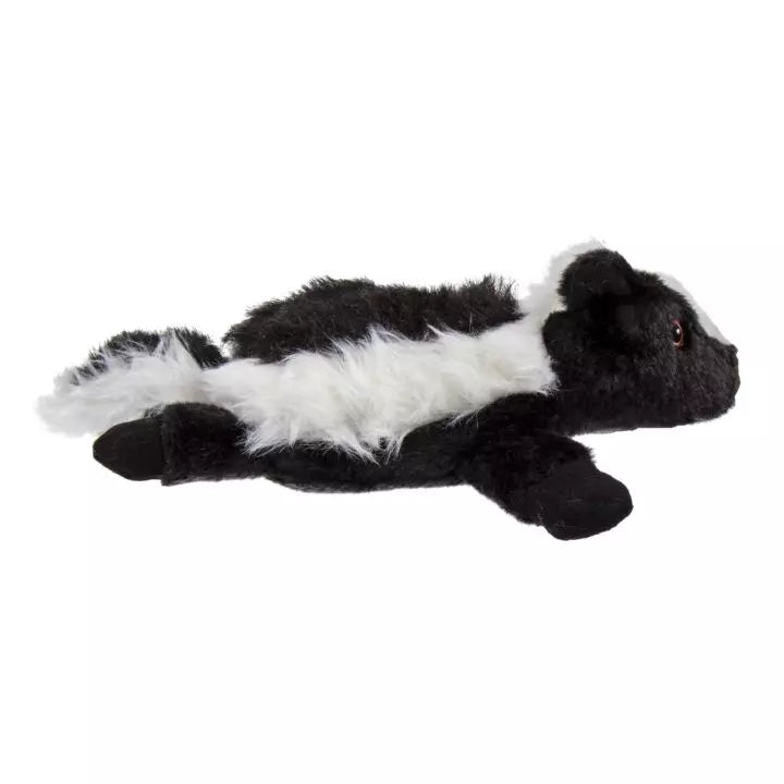 goDog Flatz Flattie Durable Plush Dog Toy, Skunk
