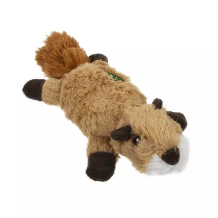 goDog Flatz Flattie Durable Plush Dog Toy, Squirrel
