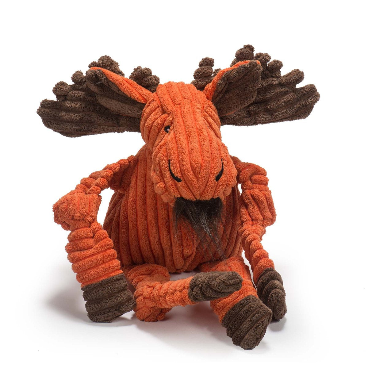 HuggleHounds Knottie Durable Squeaky Plush Dog Toy, Moose