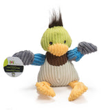 HuggleHounds Knottie Durable Squeaky Plush Dog Toy, Duck