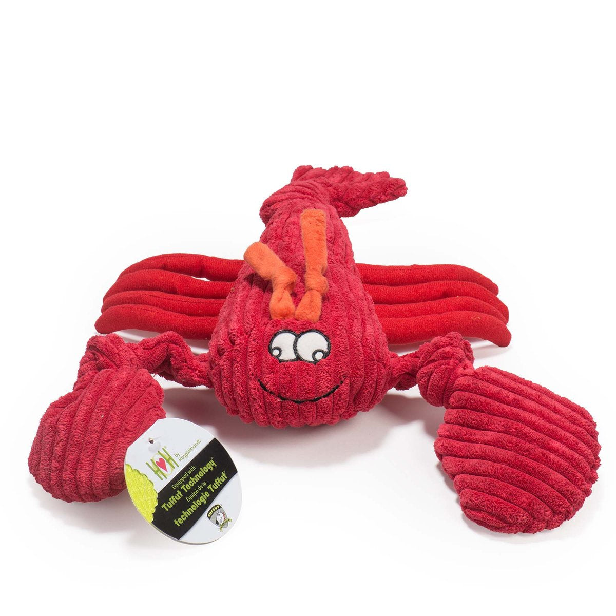 HuggleHounds Knottie Durable Squeaky Plush Dog Toy, Lobsta