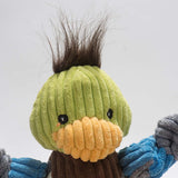 HuggleHounds Knottie Durable Squeaky Plush Dog Toy, Duck