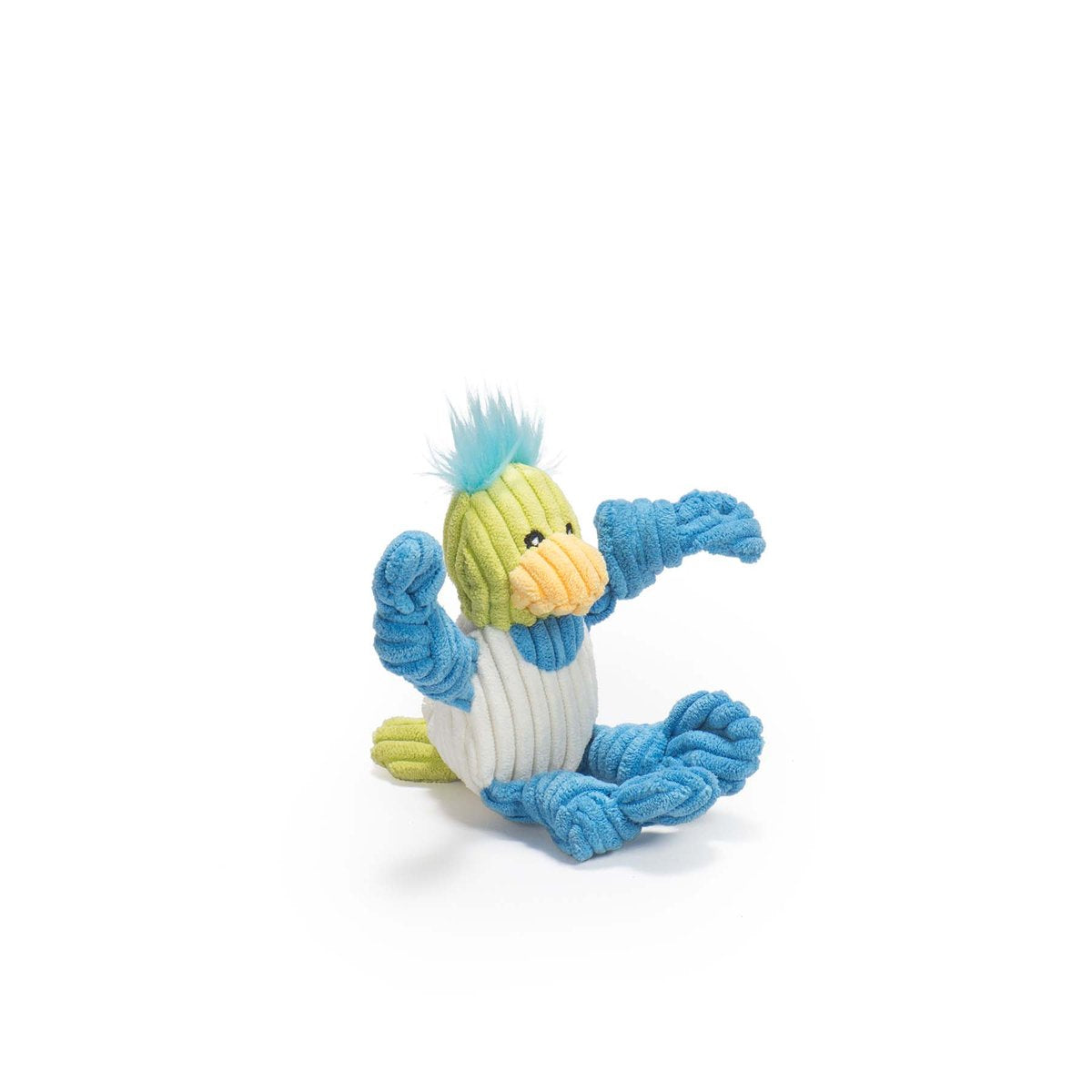HuggleHounds Knottie Durable Squeaky Plush Dog Toy, Duck