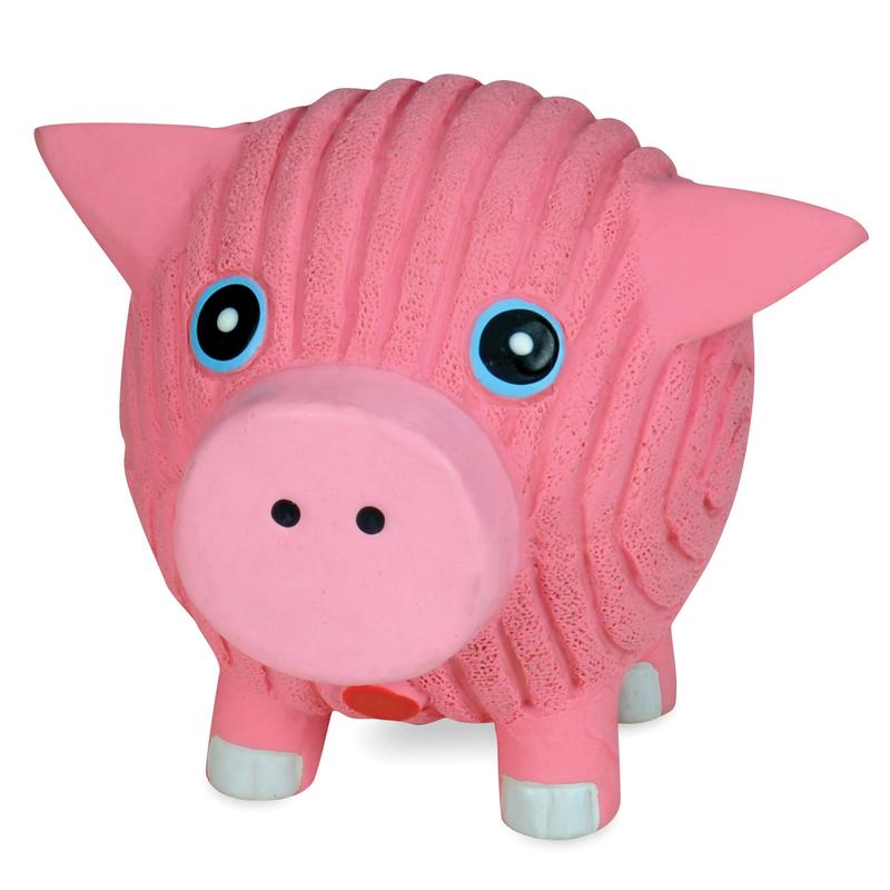 HuggleHounds Ruff-Tex Hamlet The Pig Rubber Squeaky Dog Toy