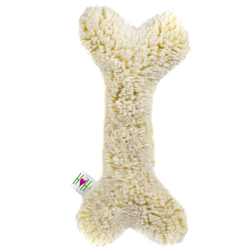 HuggleHounds HuggleFleece 2' Bone with Invincible Squeaker Plush Dog Toy