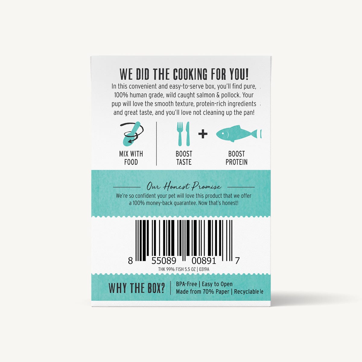 The Honest Kitchen 99% Salmon & Pollock Wet Food Topper For Dogs, 12/5.5oz