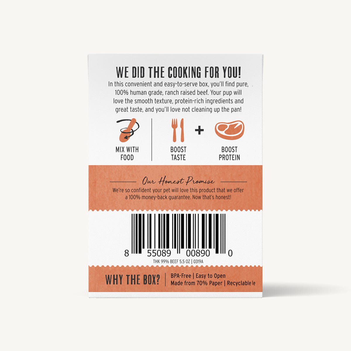 The Honest Kitchen 99% Beef Wet Food Topper For Dogs, 12/5.5oz